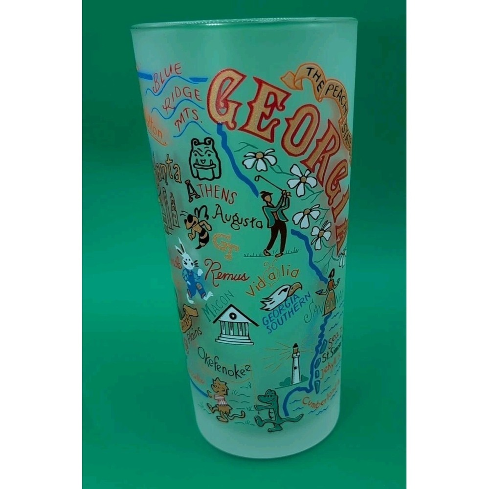 Catstudio Frosted Tumbler Glass Georgia The Peach State